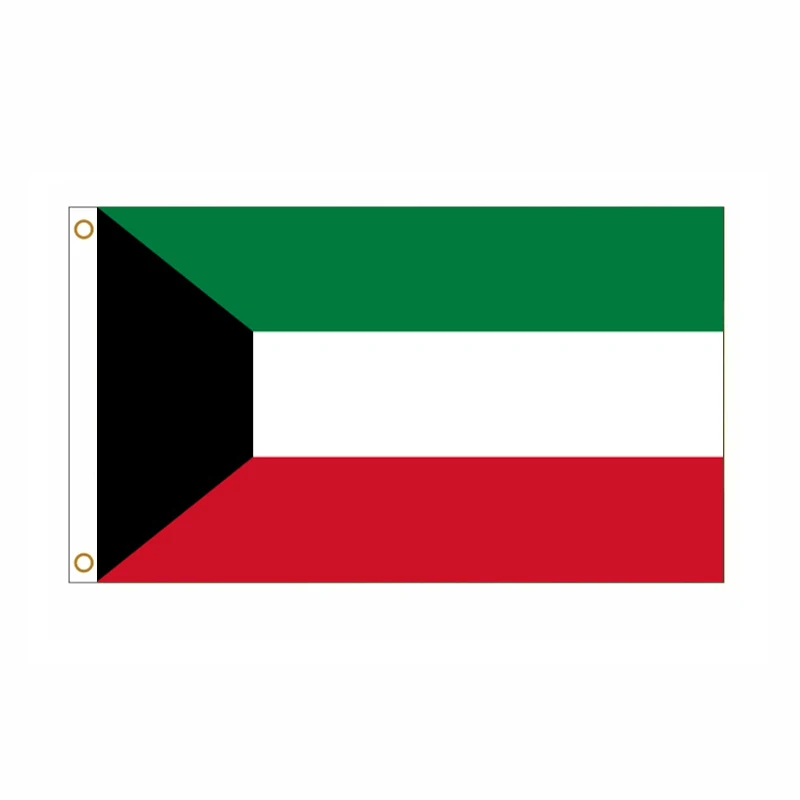 5 unids/lote bandera nacional de Kuwait 90x150cm bandera de Kuwait bandera nacional del Estado de Kuwait al por mayor - imagen 2