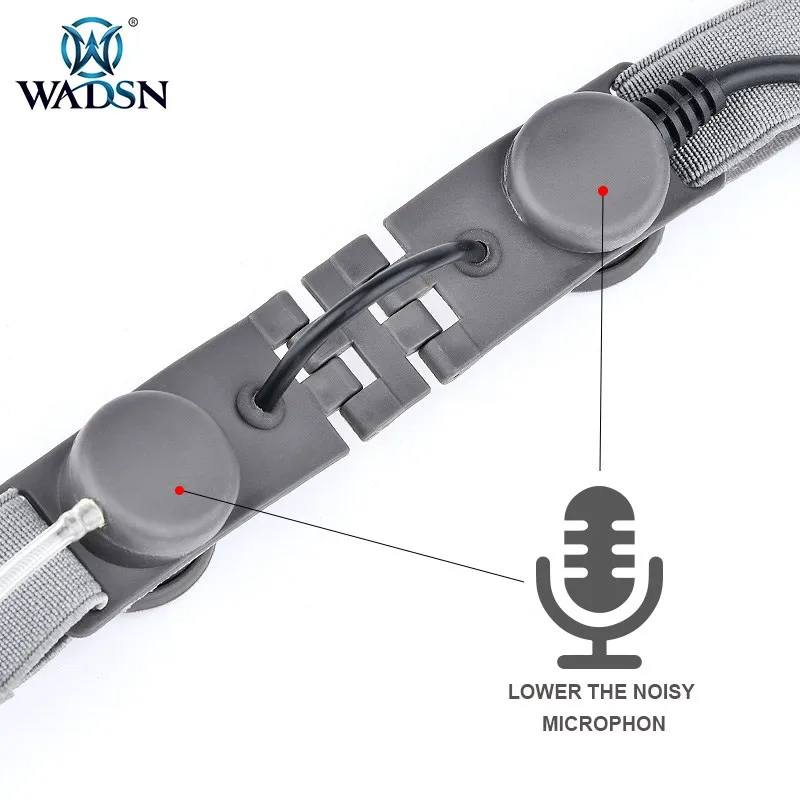 WADSN micrófono de garganta táctica auricular portátil con banda para el cuello auriculares Airsoft CS Deportes Radio micrófono caza Airsoft tubo de aire auriculares - imagen 5