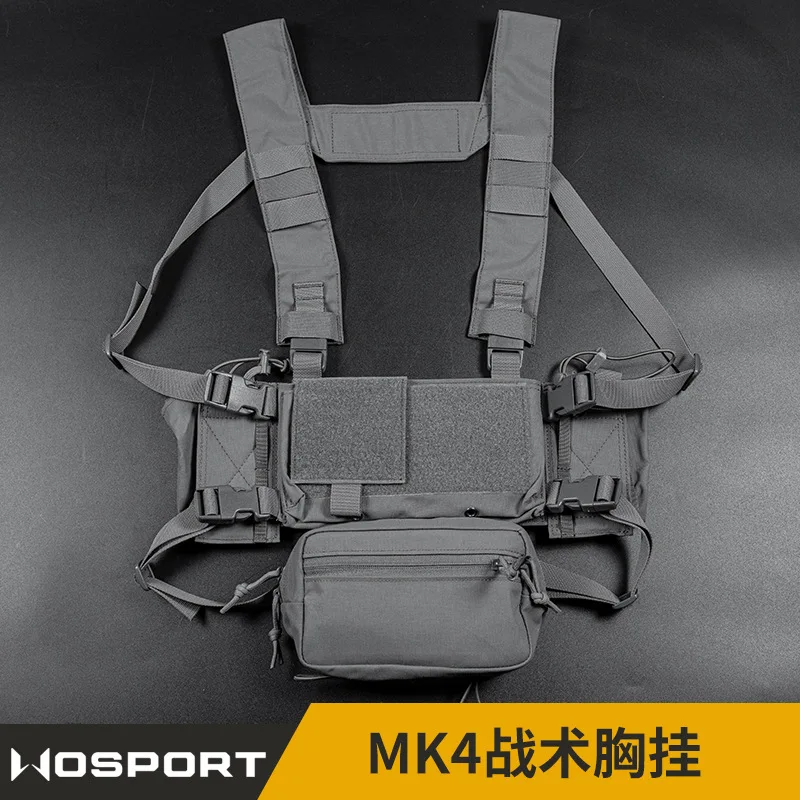 Kit de montaje en pecho táctico multifuncional para caza, bolsa de almacenamiento grande Modular, camuflaje MK3 - imagen 3