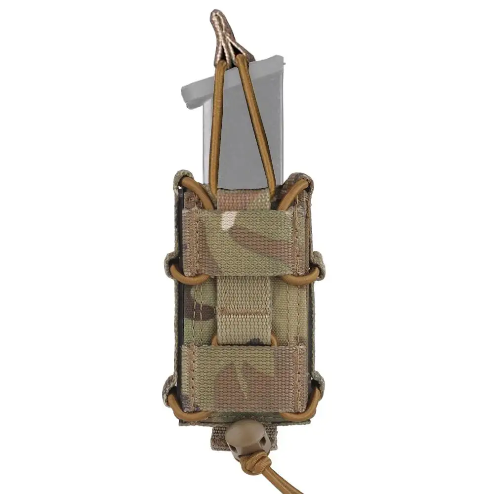 Bolsa táctica MOLLE para revistas, 9mm, pistola individual, soporte magnético de liberación rápida, funda para linterna de caza, equipo de tiro Airsoft - imagen 2