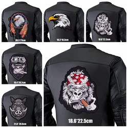 Parche bordado calavera punk para chaqueta de cuero