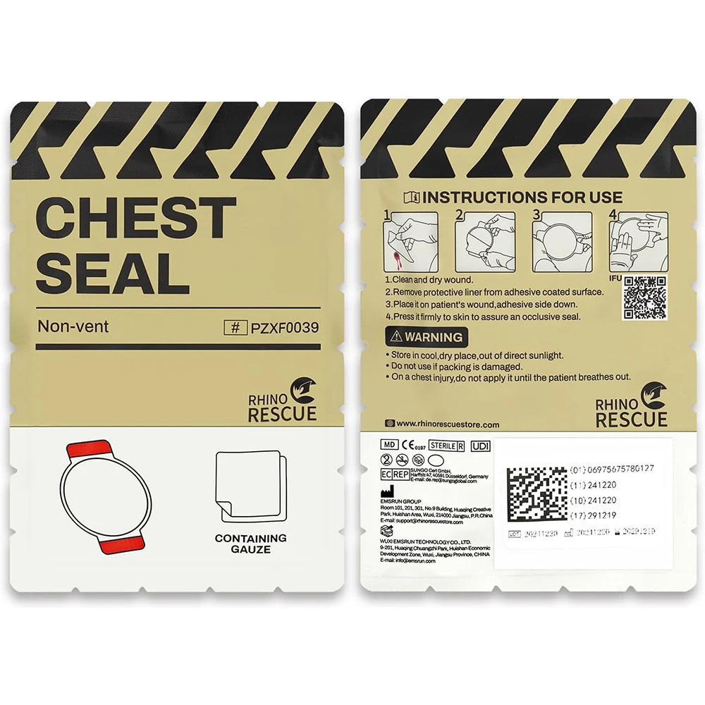 Sello torácico ventilado – Parche oclusal doble para heridas de pecho - imagen 5