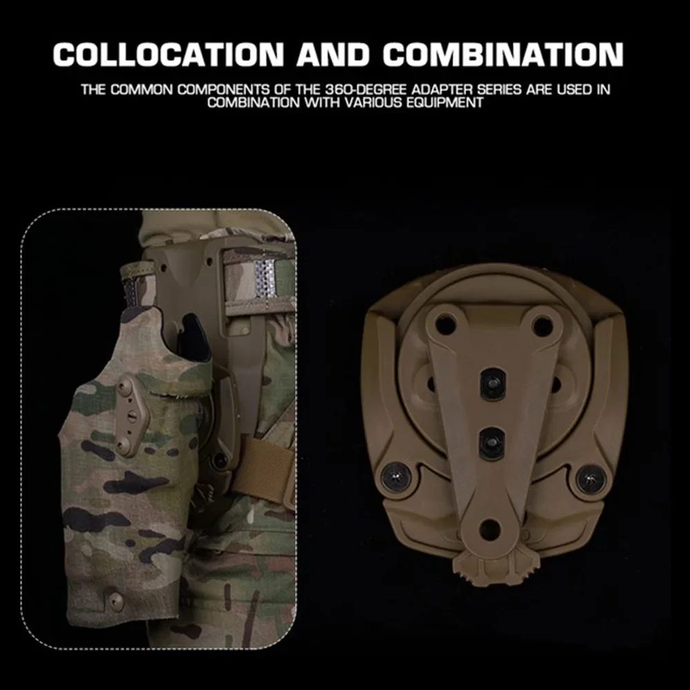 Adaptador de funda táctica giratoria de 360 grados para caza al aire libre montaje de Base Modular - imagen 5