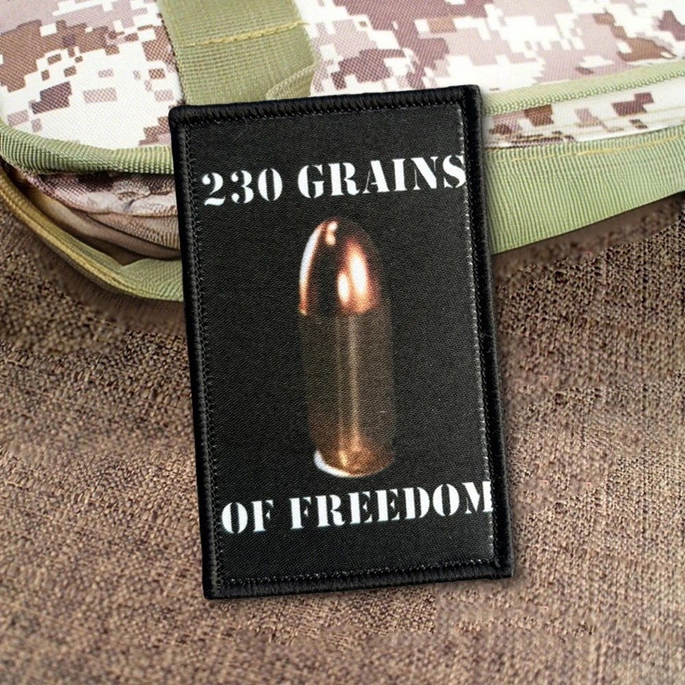 Parches tácticos de bala de calibre 45, impresiones divertidas, cierre de gancho y bucle, insignia de moral militar, brazalete, pegatinas para mochila - imagen 5