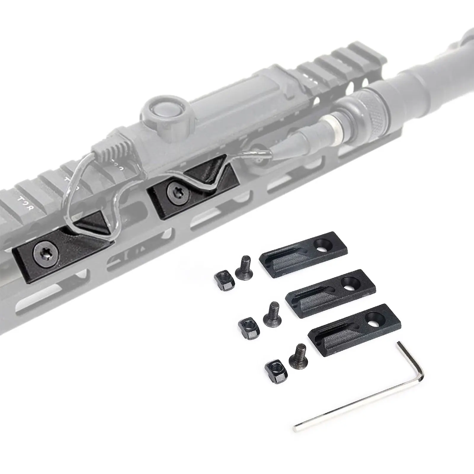 SOTAC-GEAR 3 uds MLOK interruptor Cable Clip sistema guía de alambre para M300 M600 PEQ gestión de cables de luz riel Picatinny Metal/nylon - imagen 3