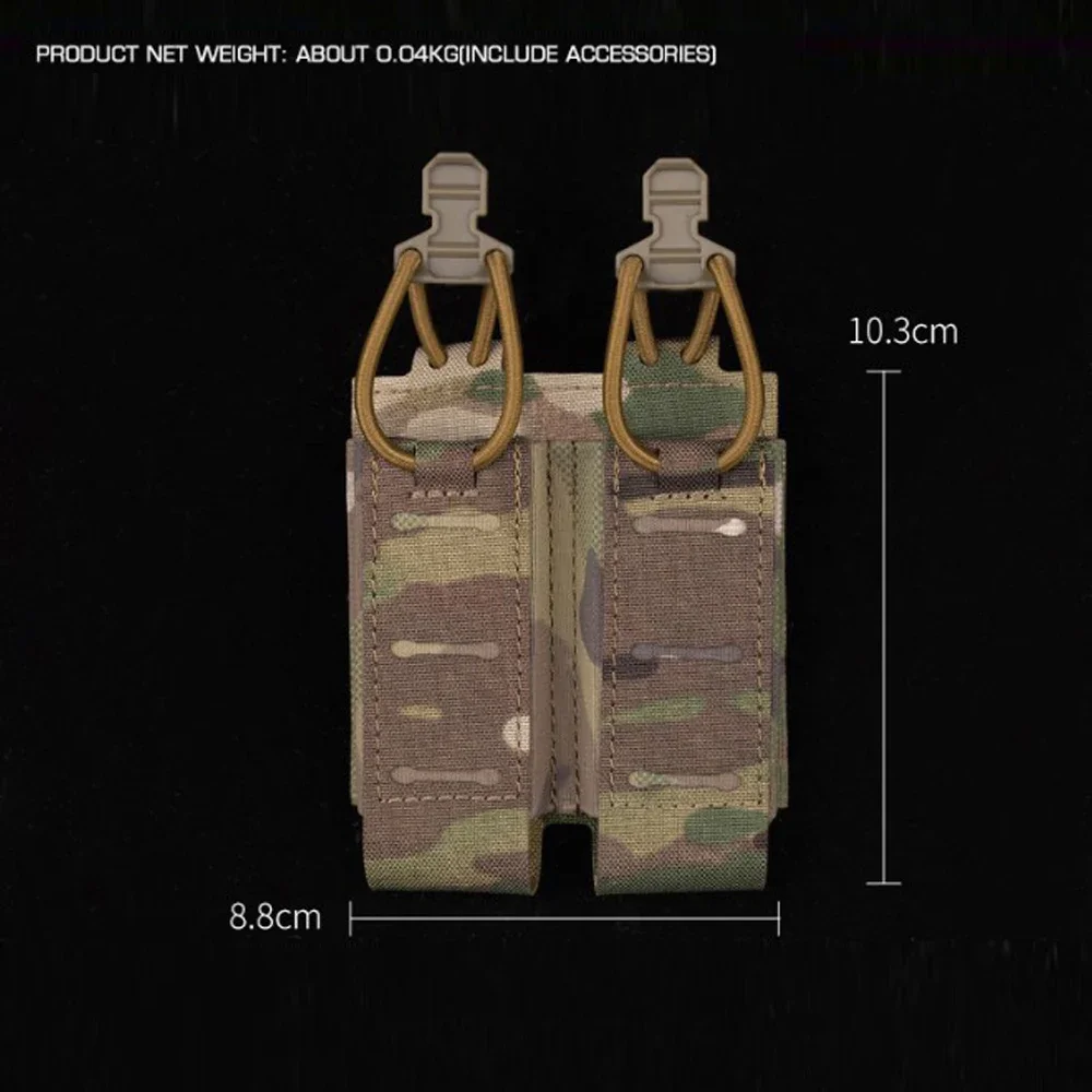 Bolsa Molle para revista táctica 2,0, asalto de caza, pistola de 9mm, soporte doble Mag, equipo de tiro Airsoft - imagen 2