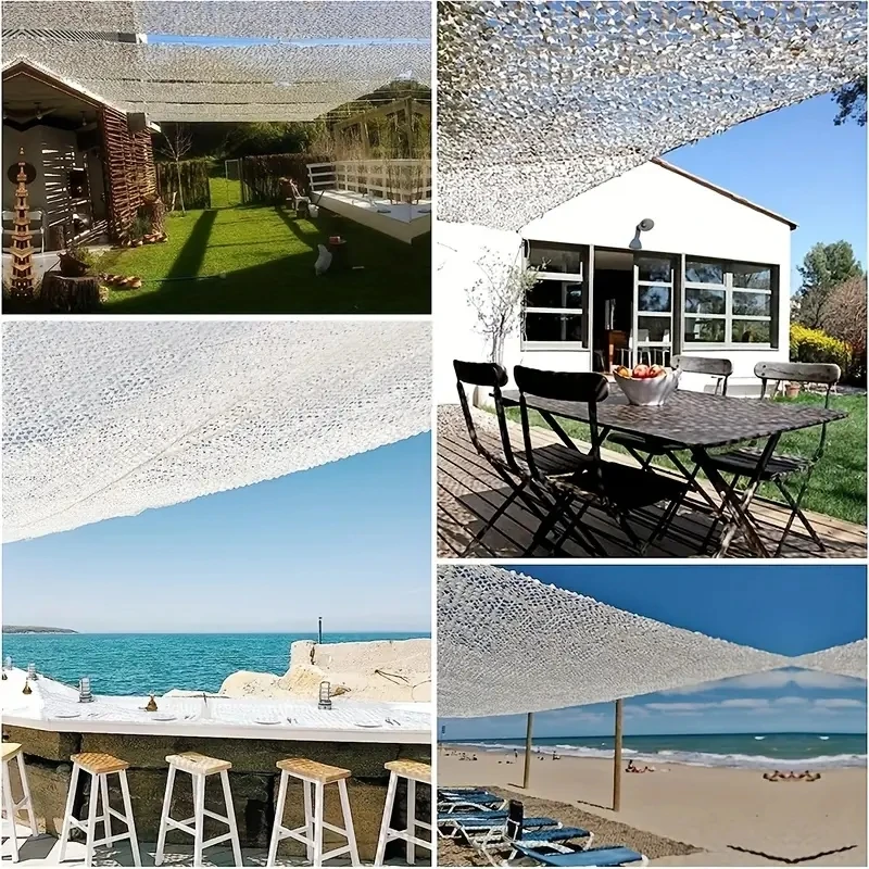 Red de camuflaje blanca para decoración de fondo de tienda de jardín, parasol, capucha, nieve, invierno, fiesta de caza, 2m x 3, 4, 3m x 3, 4, 5, 4x4 - imagen 4