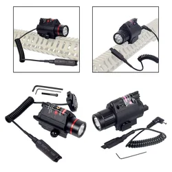Linterna LED táctica con láser verde y rojo Picatinny