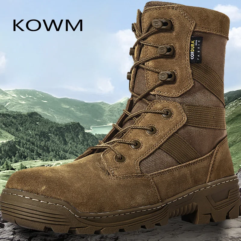 Botas de senderismo de alta calidad para hombre, botas de caza impermeables, botines tácticos de combate en el desierto, zapatillas de deporte de cuero de montaña de alta calidad - imagen 4