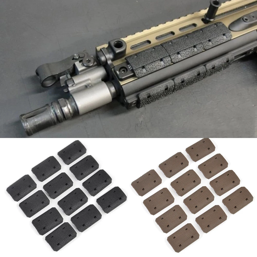 12 Uds AR15 M4 M16 M-LOK cubierta de riel Rifle airsoft caza MLOK sistema de carril montaje accesorios de pistola Protector de mano antideslizante