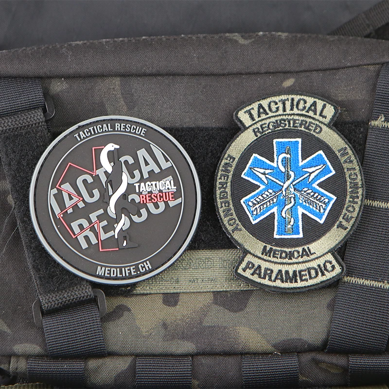 Parches bordados de rescate de estrella de la vida, insignias de PVC médicas tácticas, paramédicas, Tecnico, Emergencias, decoración de bolsas de ropa - imagen 5