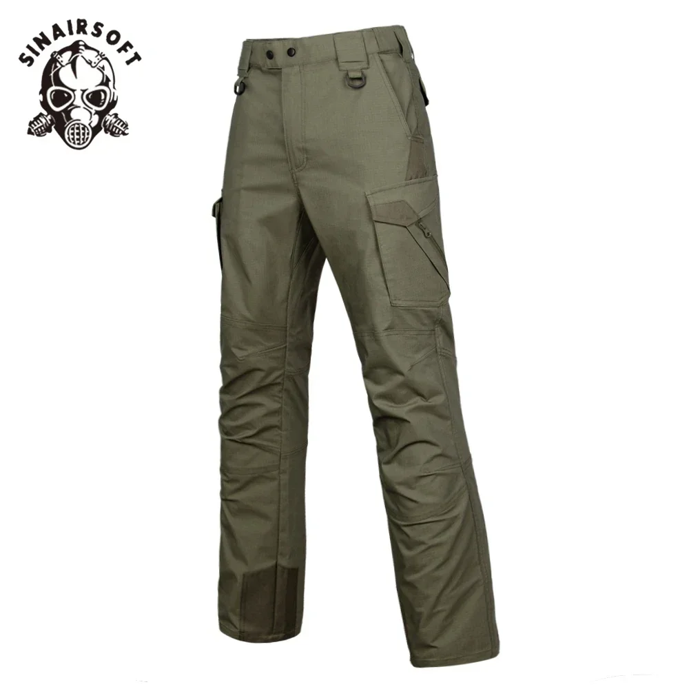 Pantalones de trabajo tácticos para hombre, corte 3D, impermeable, hebilla en D, cintura ajustable, elástico oculto, 8 bolsillos, puño reforzado, Camping y pesca - imagen 2