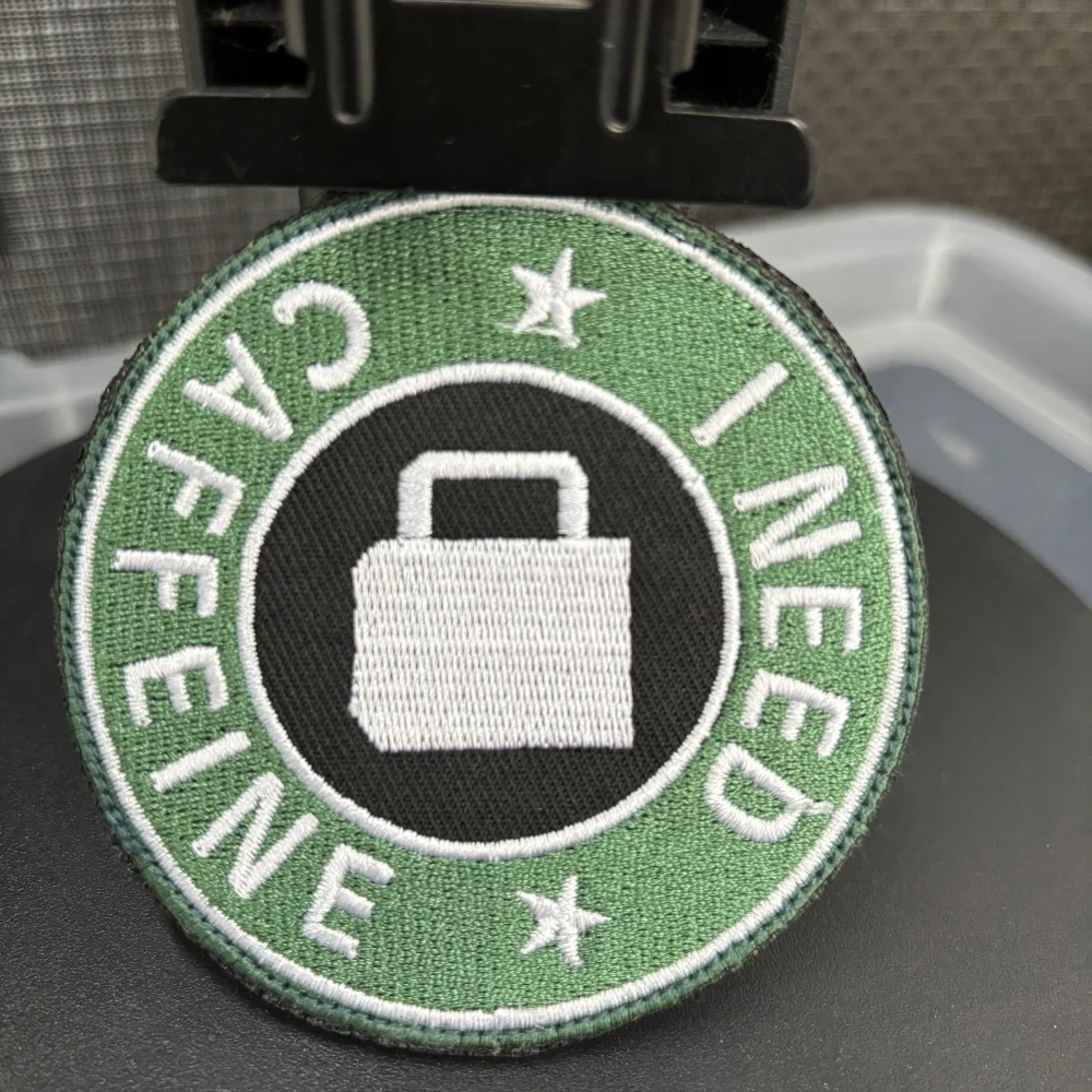 Parches bordados con cafeína, parche de gancho y bucle para mochila táctica DIY, accesorios, insignia de moral militar, apliques para ropa - imagen 4