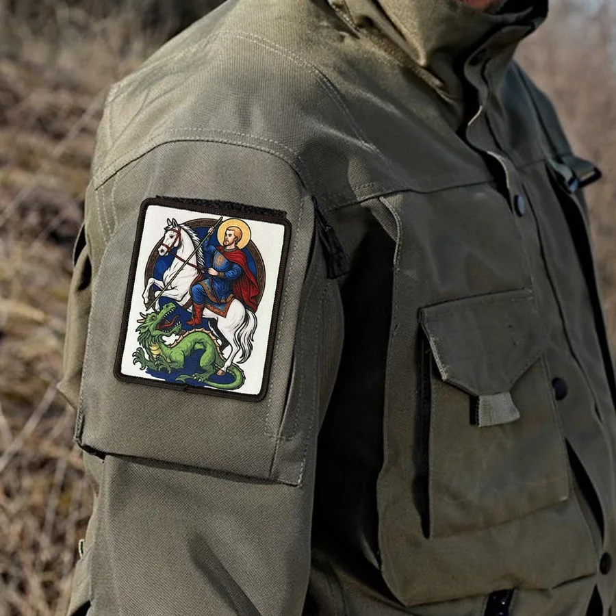 Parche táctico de San Jorge, parches de soldado con gancho y bucle, brazalete, insignia de moral militar, mochila Chevron, pegatinas para chaleco - imagen 5