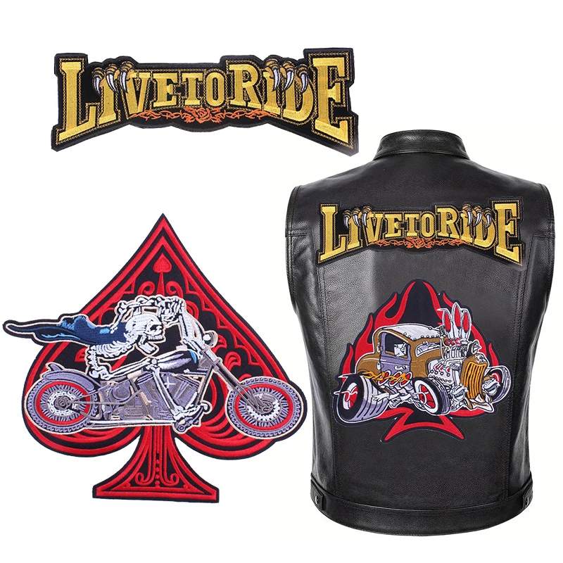 Parche trasero grande táctico bordado para motocicleta, parches termoadhesivos con calavera del Sur para planchar para ropa, bricolaje - imagen 4