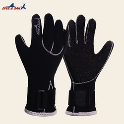 Guantes de buceo de neopreno de alta calidad, guantes de 3mm para nadar, mantener el calor, equipo de buceo, marca, vela de buceo azul