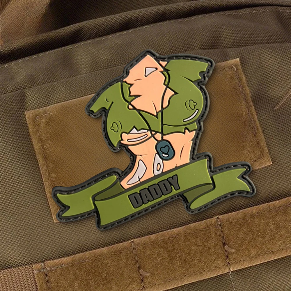 Parche de Chevron de Chica de Anime para ropa, insignia de moral táctica, emblema de gancho y bucle de PVC, pegatinas para brazalete de mochila del ejército militar - imagen 4