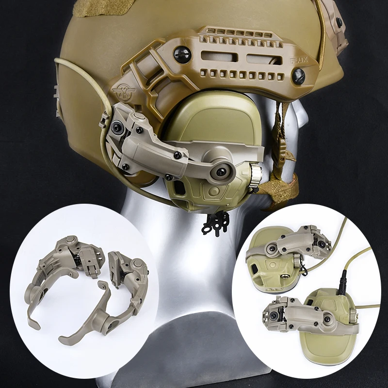 WADSN soporte de auriculares táctico colgante de rotación rápida, accesorios de arma de caza de tiro al aire libre para Wendy FLUX y casco rápido - imagen 5