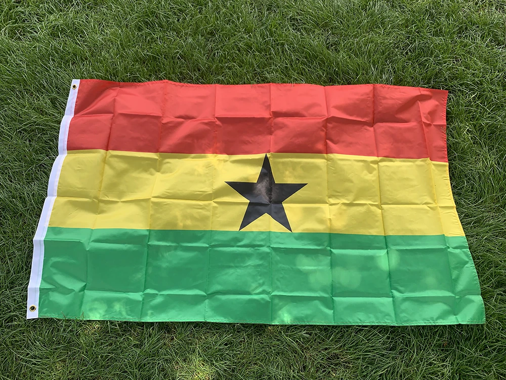 Bandera de cielo bandera de Ghana 150x90cm poliéster de alta calidad colgante banderas nacionales de Ghana bandera de Ghana impresa de doble cara - imagen 2