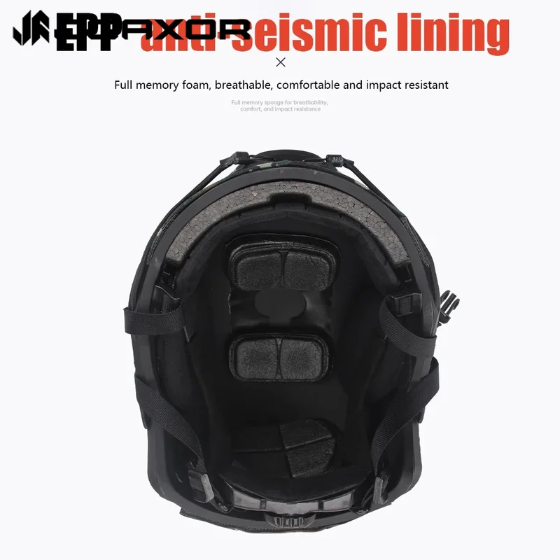 JOAXOR FAST MH Casco táctico antidisturbios de fibra de vidrio Casco Airsoft antigolpes Equipo de entrenamiento de combate especial Peso 1,5 kg - imagen 5