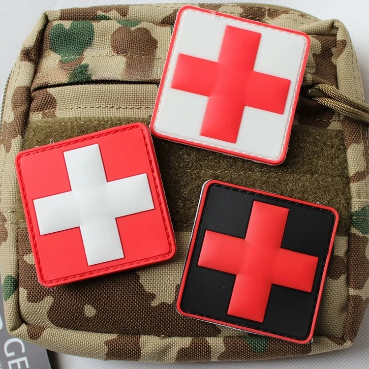 Parches médicos de PVC con gancho y bucle para ropa, insignia de moral de rescate táctico, brazalete militar, pegatinas decorativas para mochila - imagen 2
