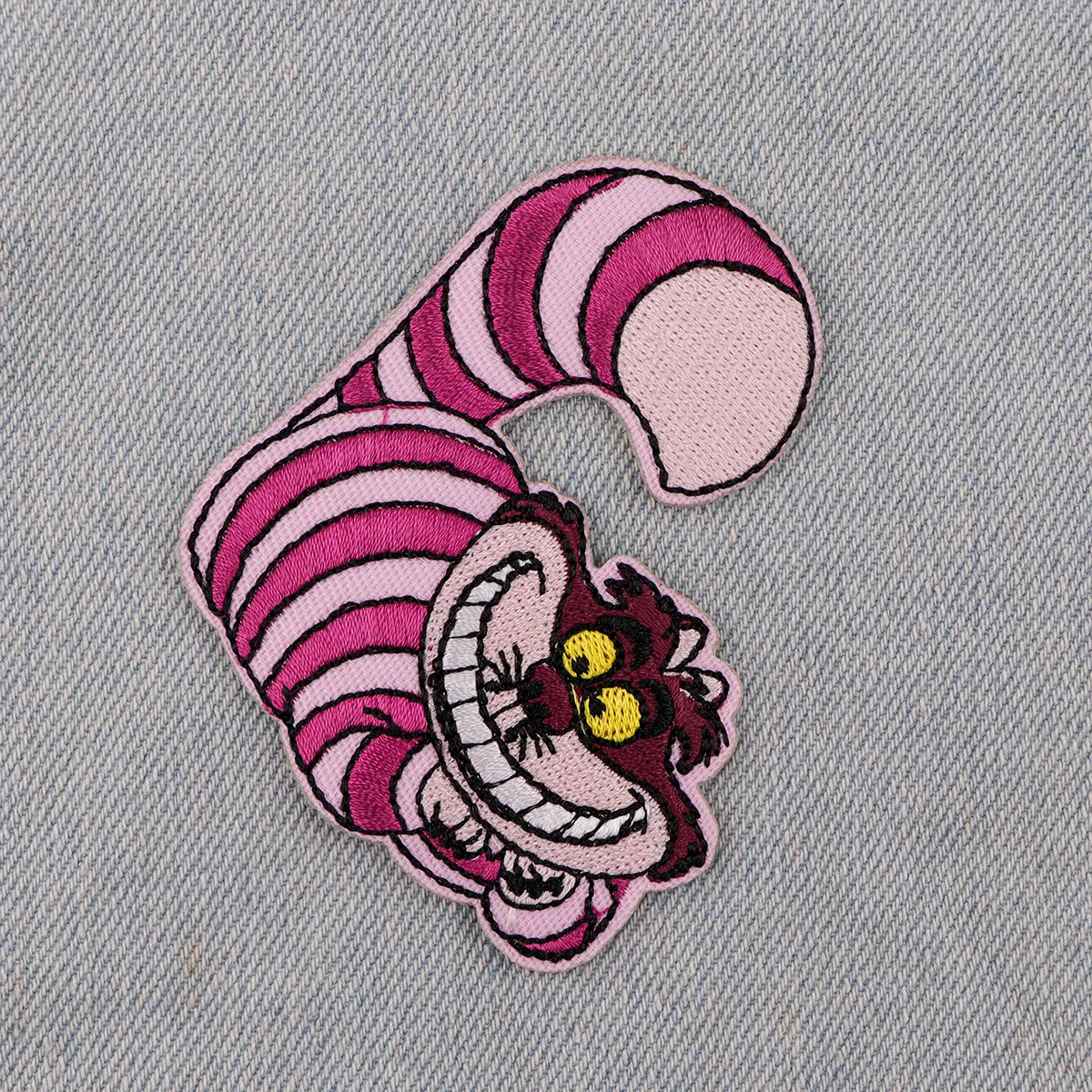 Parche bordado de gato de Cheshire, parches termoadhesivos de dibujos animados para planchar para ropa, insignias para coser DIY - imagen 5