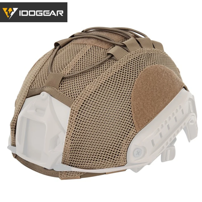 IDOGEAR-cubierta de casco táctico de malla Molle para caza, protector de tela para casco rápido de camuflaje Militar, accesorios para casco táctico Airsoft - imagen 2