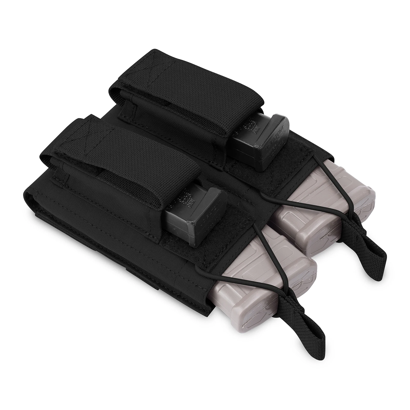 KRYDEX bolsa táctica doble para revistas 556 M4 M16 AR15 Rifle 9mm pistola Mag bolsas portador negro accesorios de tiro - imagen 3