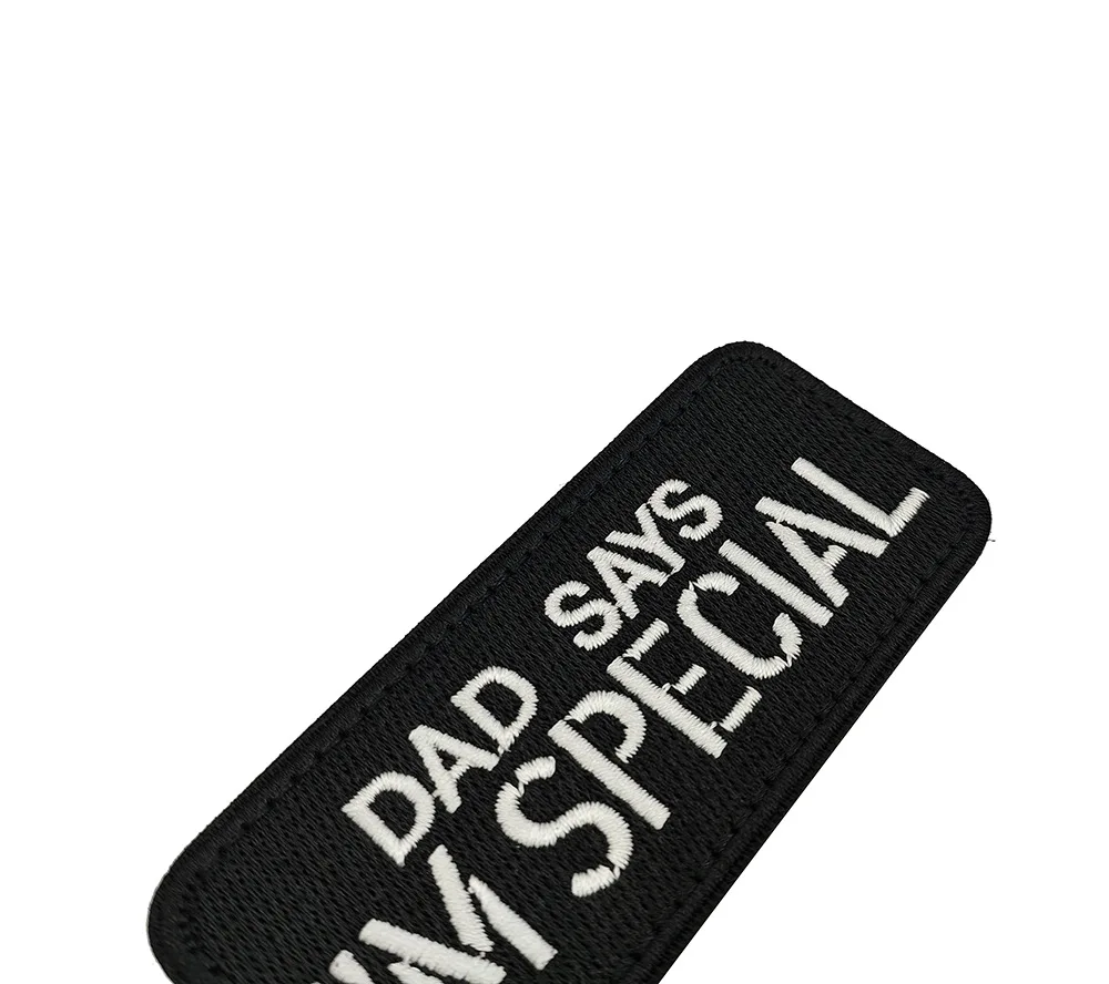 Parches bordados en inglés para mamá, papá, dice SOY, insignia de moral, brazalete táctico, pegatina para mochila - imagen 5