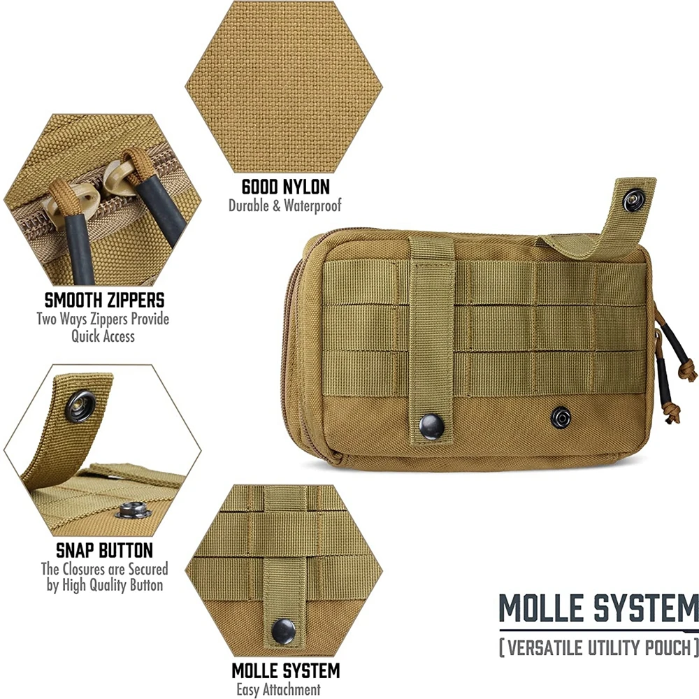 Bolsa táctica EDC, organizador Molle de primeros auxilios médico, gran capacidad, IFAK, Portale para acampar al aire libre, senderismo y caza - imagen 5