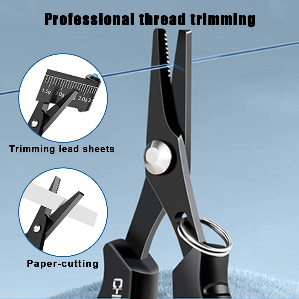 Tijeras de pesca de acero inoxidable, Mini cortador de sedal, señuelo multifunción, tijeras de pescador para cortar línea de PE/cortador de tiras de plomo - imagen 5