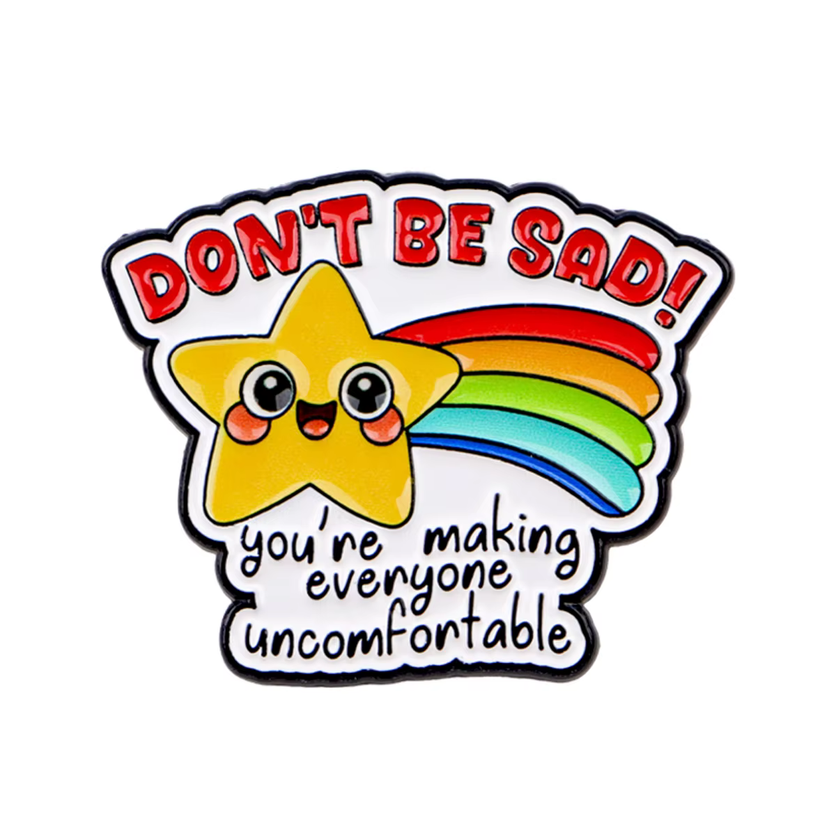 Pin esmalte 'No Estés Triste' arcoíris – Broche chaqueta - imagen 3