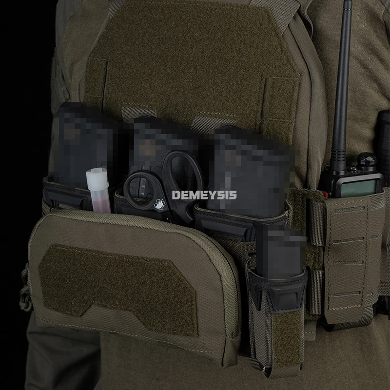 Chalecos de segunda capa, bolsa de administrador, bolsa de almacenamiento táctica, bolsa Triple Mag de calibre múltiple, chaleco Airsoft, portador de placa, cartel frontal MOLLE - imagen 5