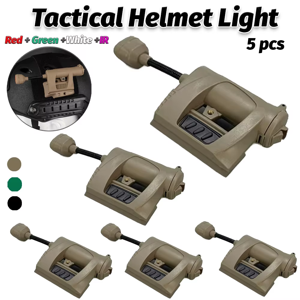 Casco táctico con luz MPLS recargable 3 modos verde rojo IR