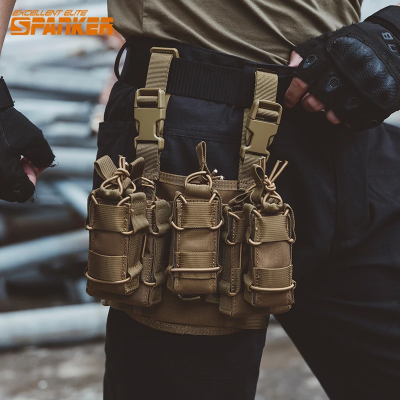 Perchas tácticas para piernas, accesorios Molle, correas para piernas, plomos, bolsas para revistas, equipo para exteriores