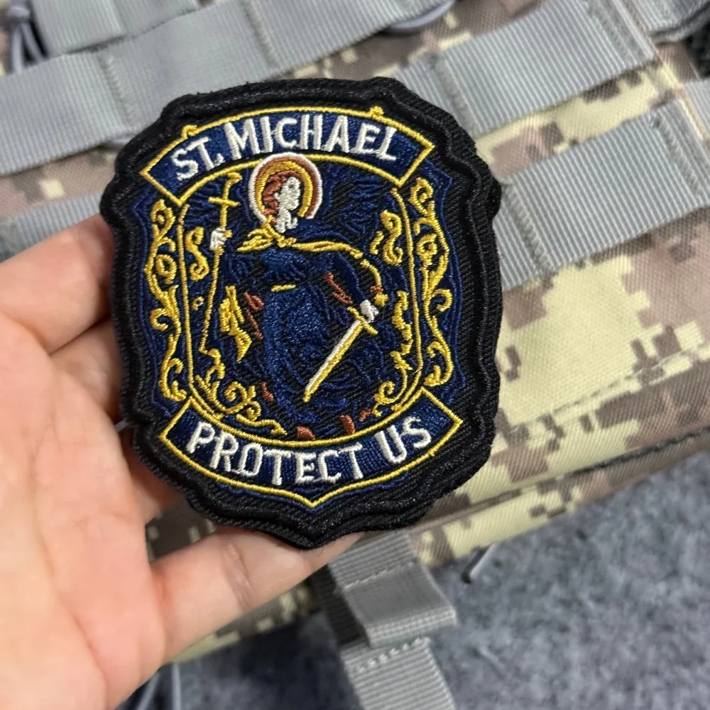 Parche táctico bordado San Miguel con gancho y bucle para uniforme - imagen 3