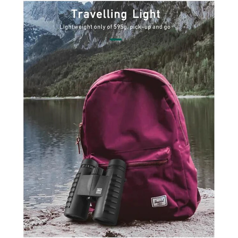 Prismáticos Asika 10x42 para adultos, binoculares profesionales con lente de prisma BAK4 de techo HD para observación de aves, caza, viajes, deportes, crucero - imagen 5