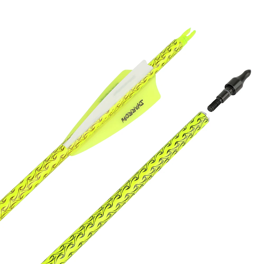 6/12 Uds flechas de carbono mezcladas 30 pulgadas columna vertebral 500 ID6.2mm eje compuesto arco recurvo caza objetivo práctica flechas profesionales - imagen 4