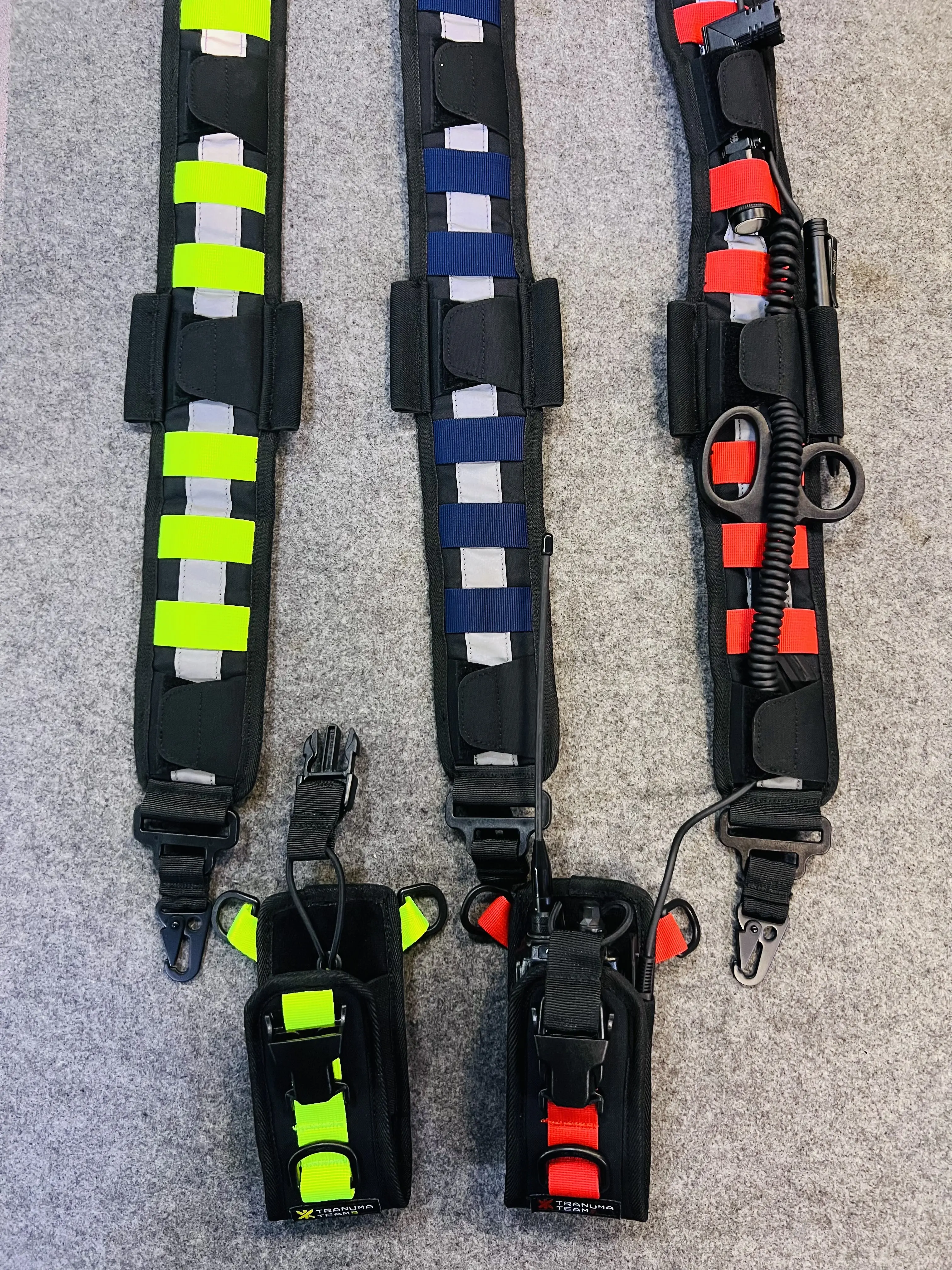 Cordón de bombero T9, correa de hombro azul llama, función de cinturón de equipo de rescate para comunicación, walkie-talkie, bolsa de Radio - imagen 3