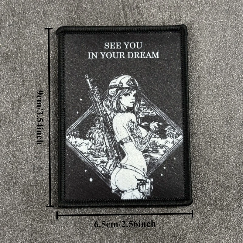 Parche estampado "See You in Your Dream" para ropa, insignia de moral táctica, parche militar con gancho, brazalete para mochila - imagen 3