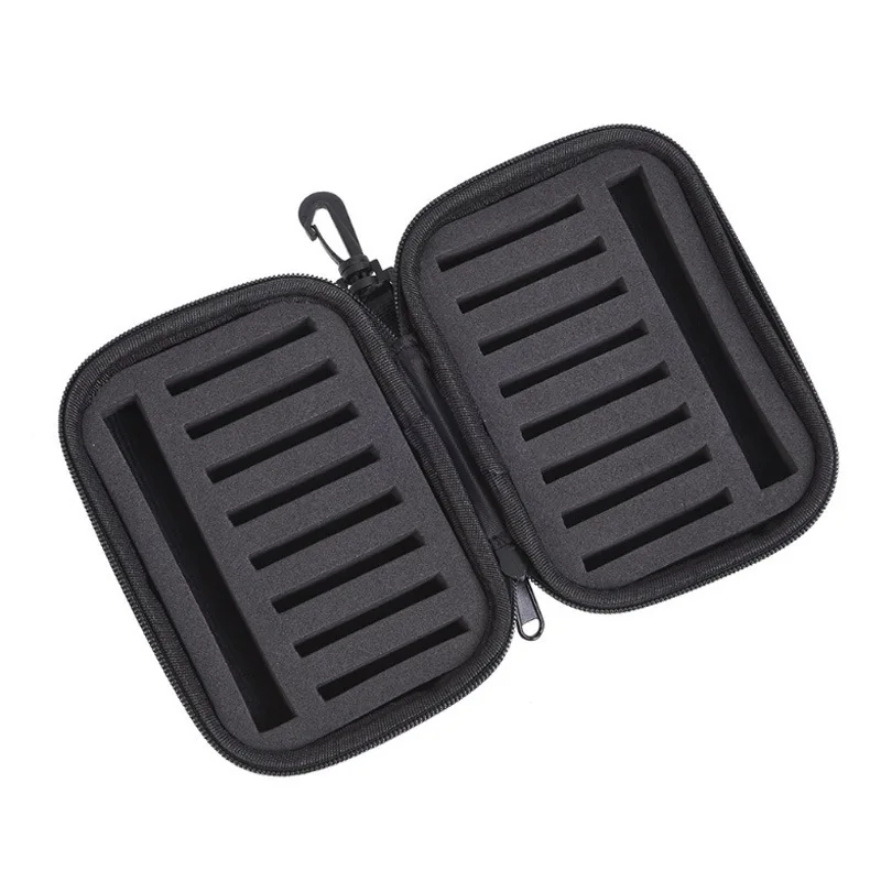 Señuelo de pesca con mosca, cuchara giratoria, cebo, caja de almacenamiento negra, profesional, 16 ranuras, estuche de almacenamiento duro de EVA, bolsa contenedor - imagen 4