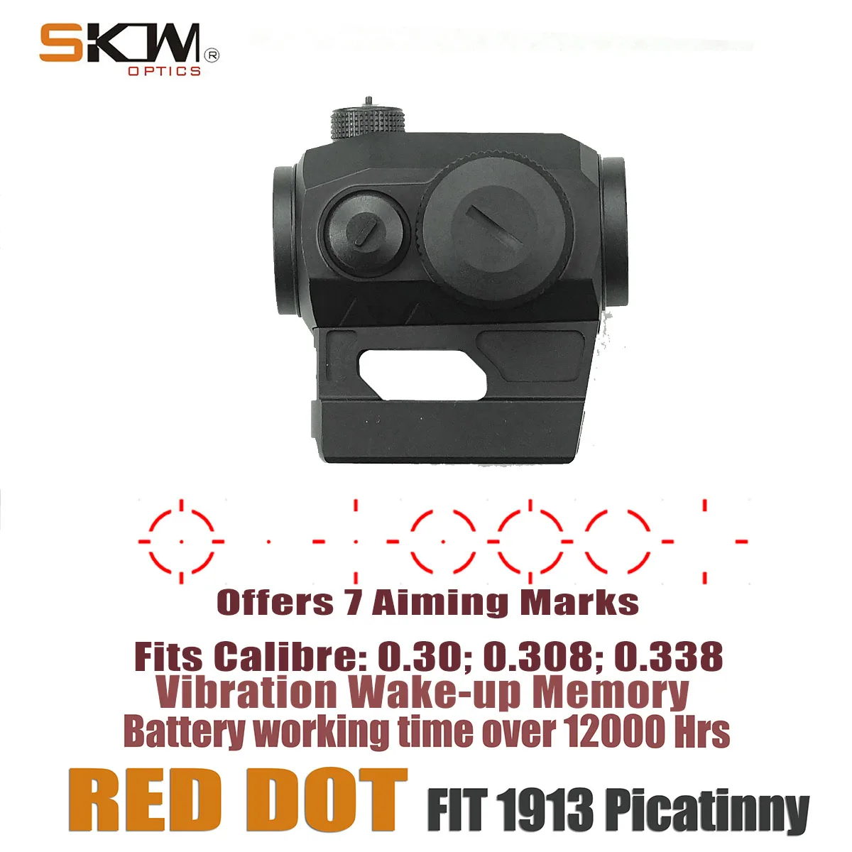 Alcance táctico AK, 2 puntos rojos MOA 1x21, mira óptica SKWoptics AR - imagen 2