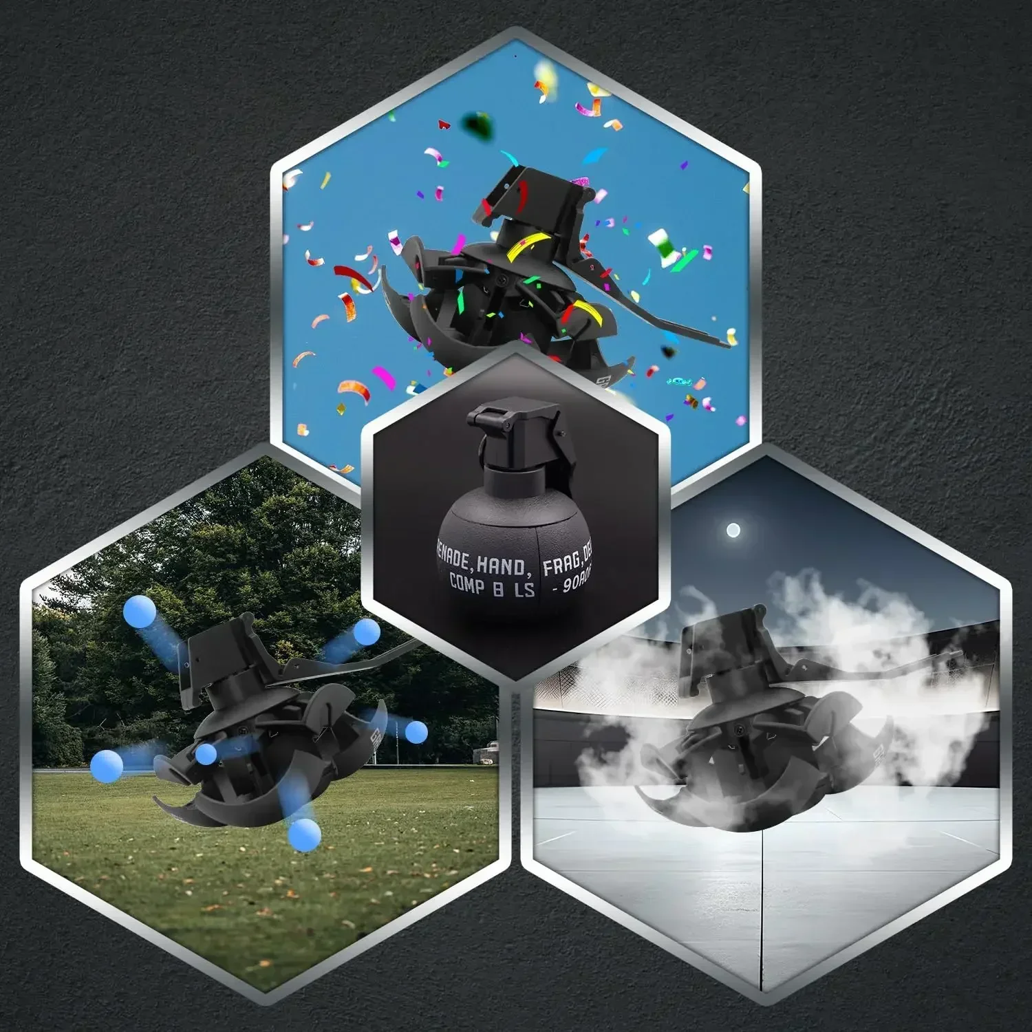 Granadas de Juguete de Airsoft y Paintball, Modelo de Granada de Nylon con Anillo de Tracción Táctica, Lanzador de Bolas de Gel de Agua, Accesorio de Juego de Rol Táctico CS - imagen 4