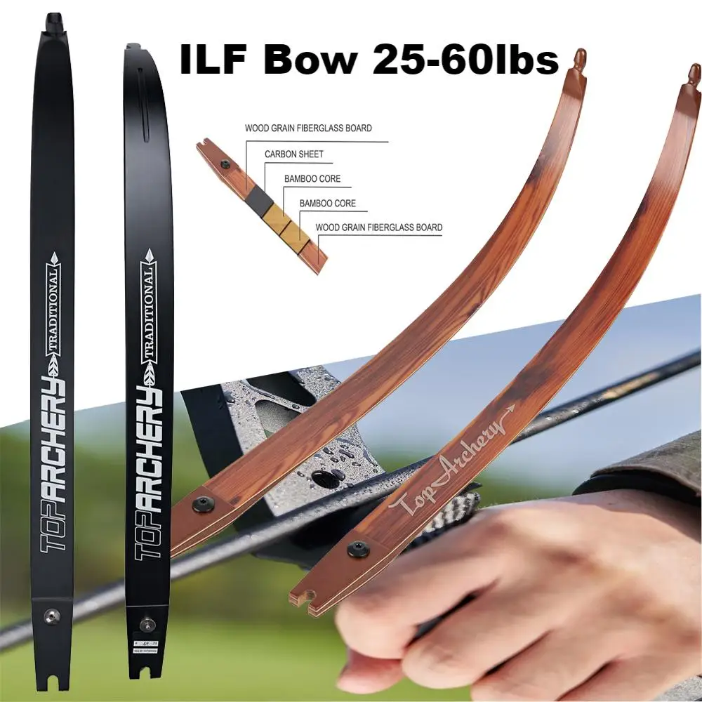 Tiro con Arco recurvo ILF de 62 pulgadas, aleación de aluminio 210FPS, elevador de 19 pulgadas, arco de despegue competitivo, accesorios para deportes al aire libre, 25-60 libras