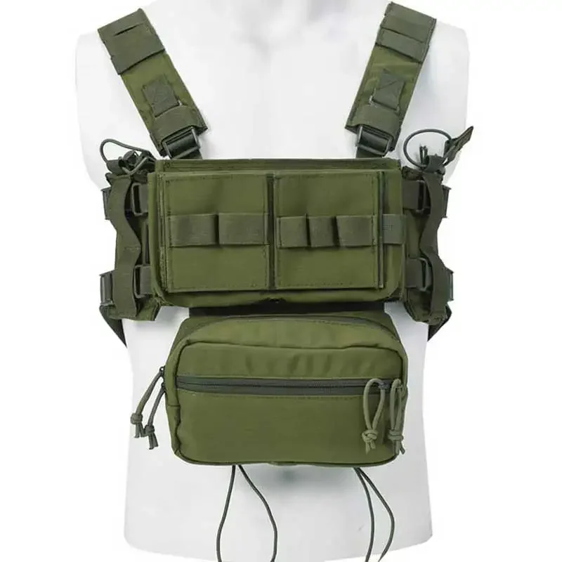 MK3-Chaleco táctico para el pecho, minichaleco MOLLE de caza Airsoft, para trabajo al aire libre, portador de combate militar, con bolsa para revistas - imagen 5