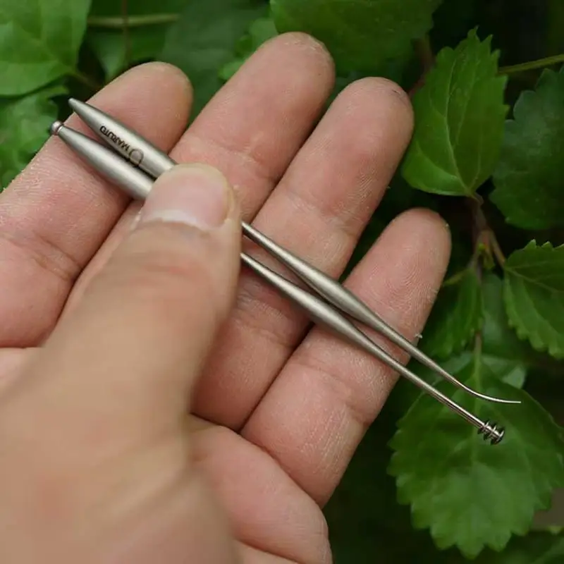 Beauty Series-palillo de dientes helicoidal de titanio puro, lima, pinzas diagonales, herramientas EDC