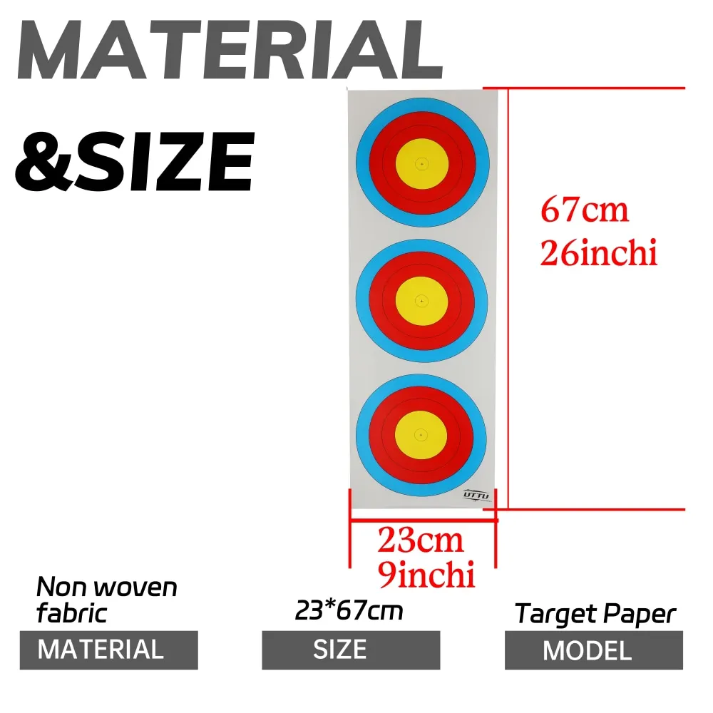 Papel de destino de tiro con arco estándar, 10 Uds., arco de objetivo no tejido de competición, accesorios de práctica de tiro de caza al aire libre - imagen 2