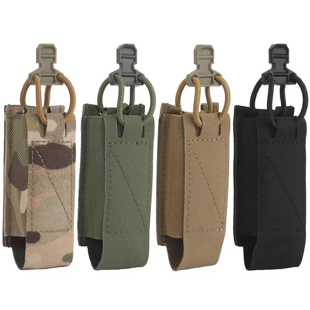 Bolsa táctica para revistas de 9mm, Molle de liberación rápida para caza, Airsoft, bolsa individual Mag, funda elástica para linterna, cinturón de combate - imagen 3