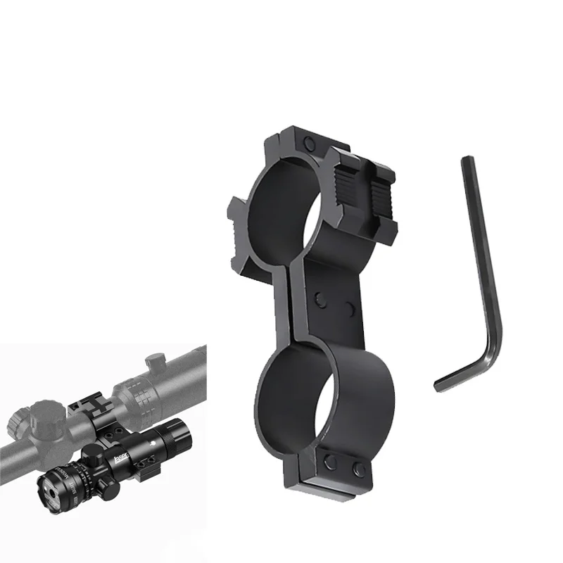 Accesorios para pistola de juguete, soporte láser para linterna con alcance de 30/25,4mm de diámetro, doble anillo, con riel Picatinny superior de 20mm, para caza y deportes - imagen 4