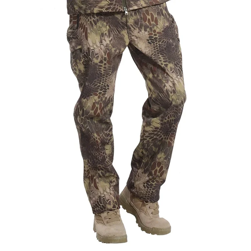 Pantalones tácticos de invierno de piel de tiburón, pantalones de camuflaje de concha suave, ejército de combate, para acampar al aire libre, entrenamiento, senderismo - imagen 4